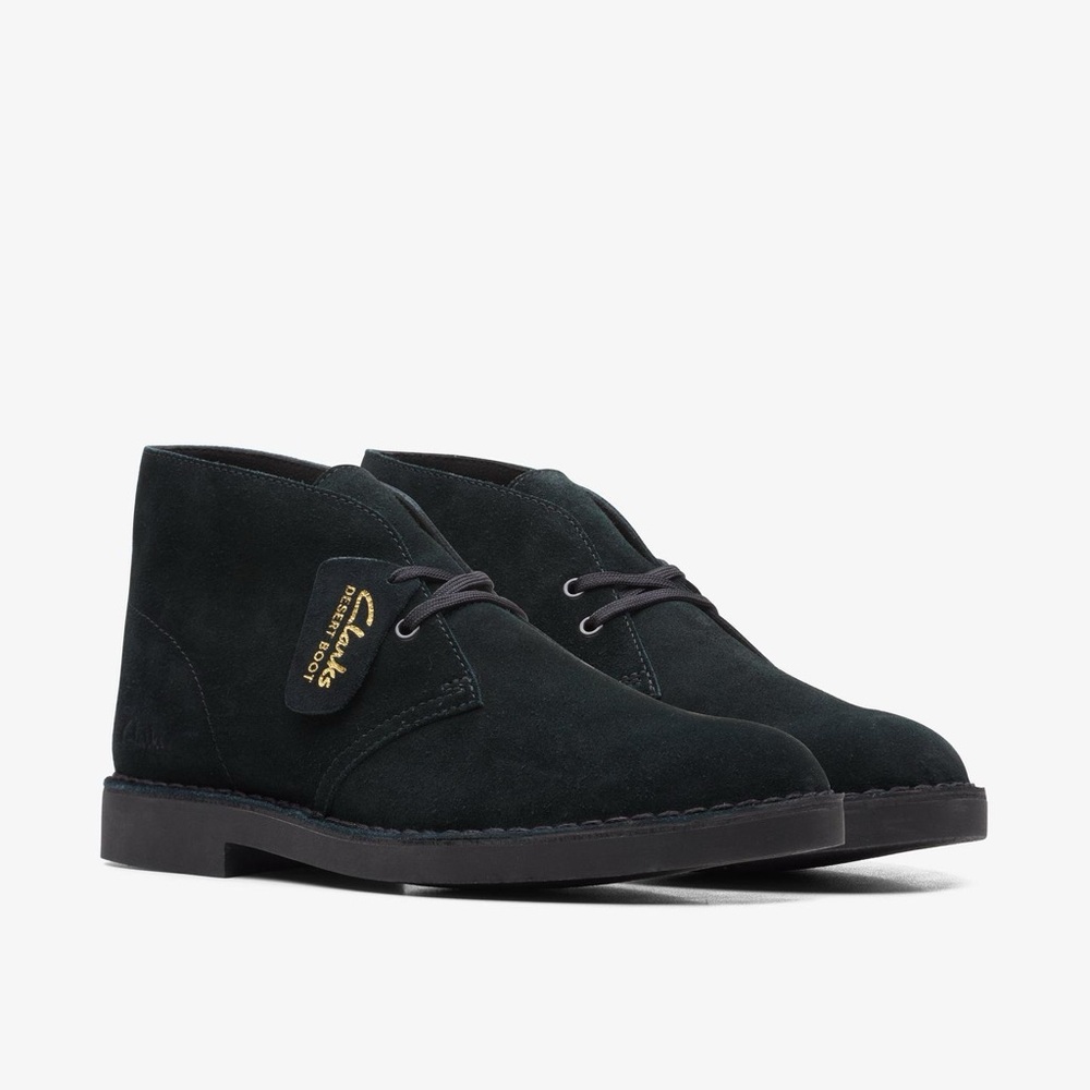 New Clarks Desert Boot / Bootie Men’s Black Suede Shoes size 11.5